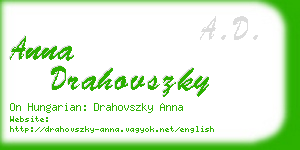 anna drahovszky business card